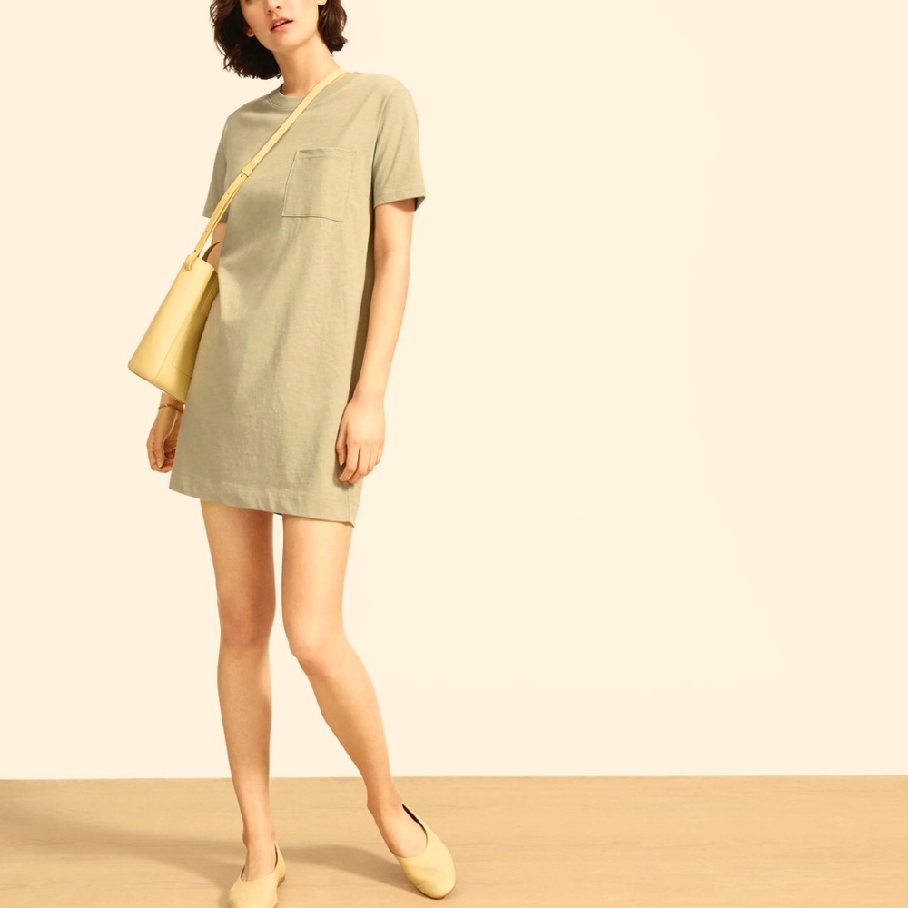 Everlane The Weekend tee dress in sand/beige